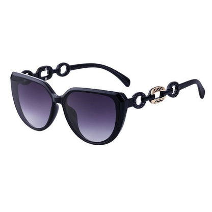 Ladies Trendy Fashion Chain Cat Eye Sunglasses