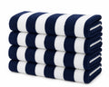 Cabana Beach Towels 4-Pack – Oversized 36" x 66" Striped Pool & Beach Towels, Soft Quick-Dry Cotton Blend Bath Towels for Beach, Pool, Vacation & Summer Travel