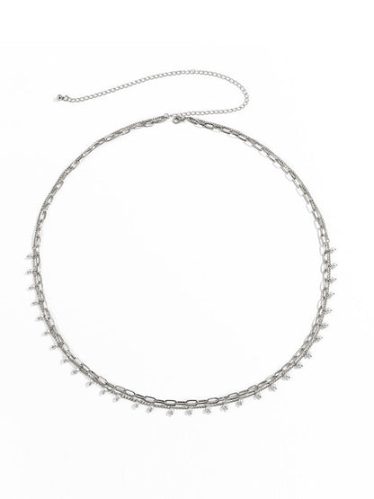Urban Geometric Pearl Waist Chain Accessories