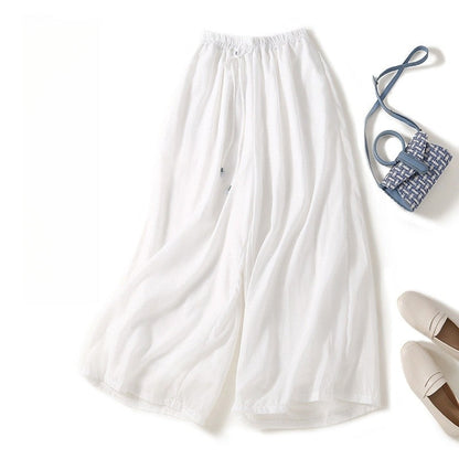 Loose-Fit High-Waisted Wide-Leg Cropped Trousers
