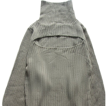 Sexy Hollow Out Solid Color Turtleneck Knit Sweater