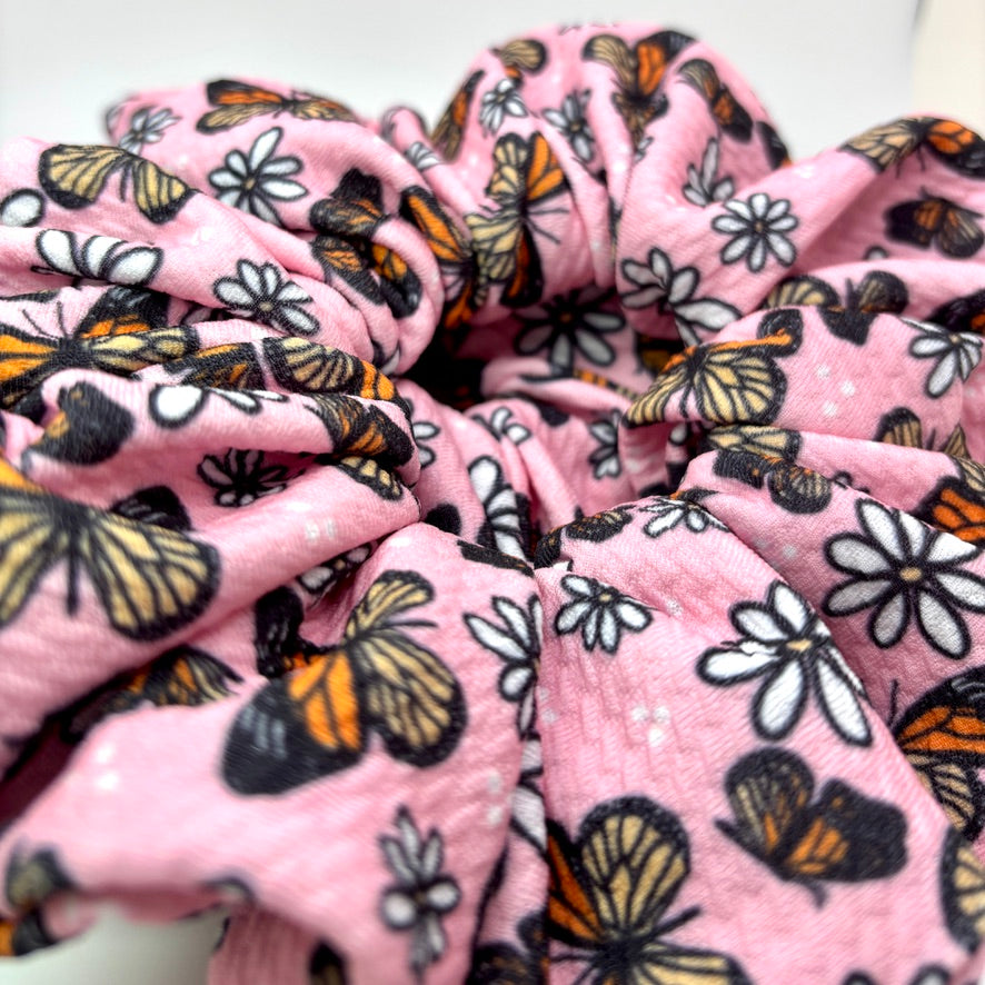 Pink Butterfly Summer Bullet Scrunchie