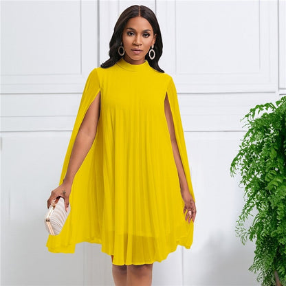 Stylish Hooded Cape Batwing Sleeve Dress