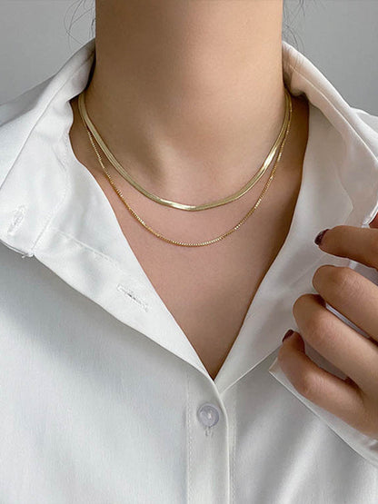 Simple Solid Color Multi-Layered Choker Necklaces Accessories