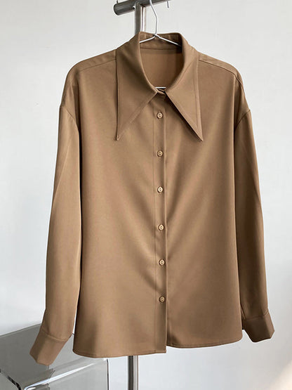 Stylish 3 Colors Solid Color Long Sleeves Blouse