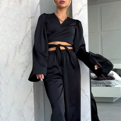 Long Sleeve Long Pants Pajama Set - Cozy Sleepwear Ensemble for Chilly Nights