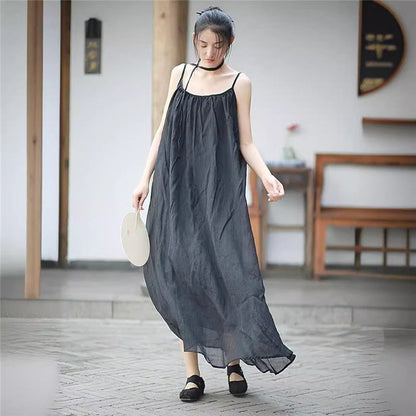 Casual and Elegant Solid Color Camisole Dress