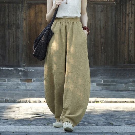 Relaxed Fit Monochrome Lantern Trousers