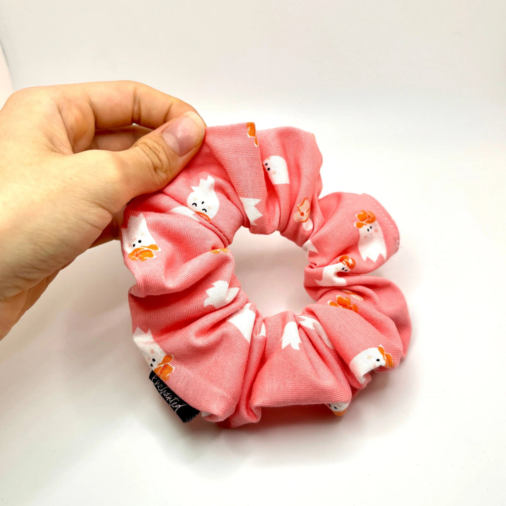 Mini Pink Western Ghost Halloween Scrunchie