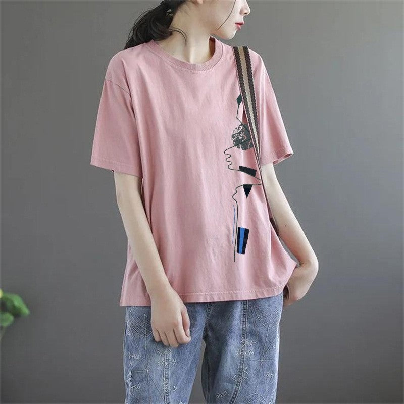 Fitted Round Neck Short Sleeve Tee