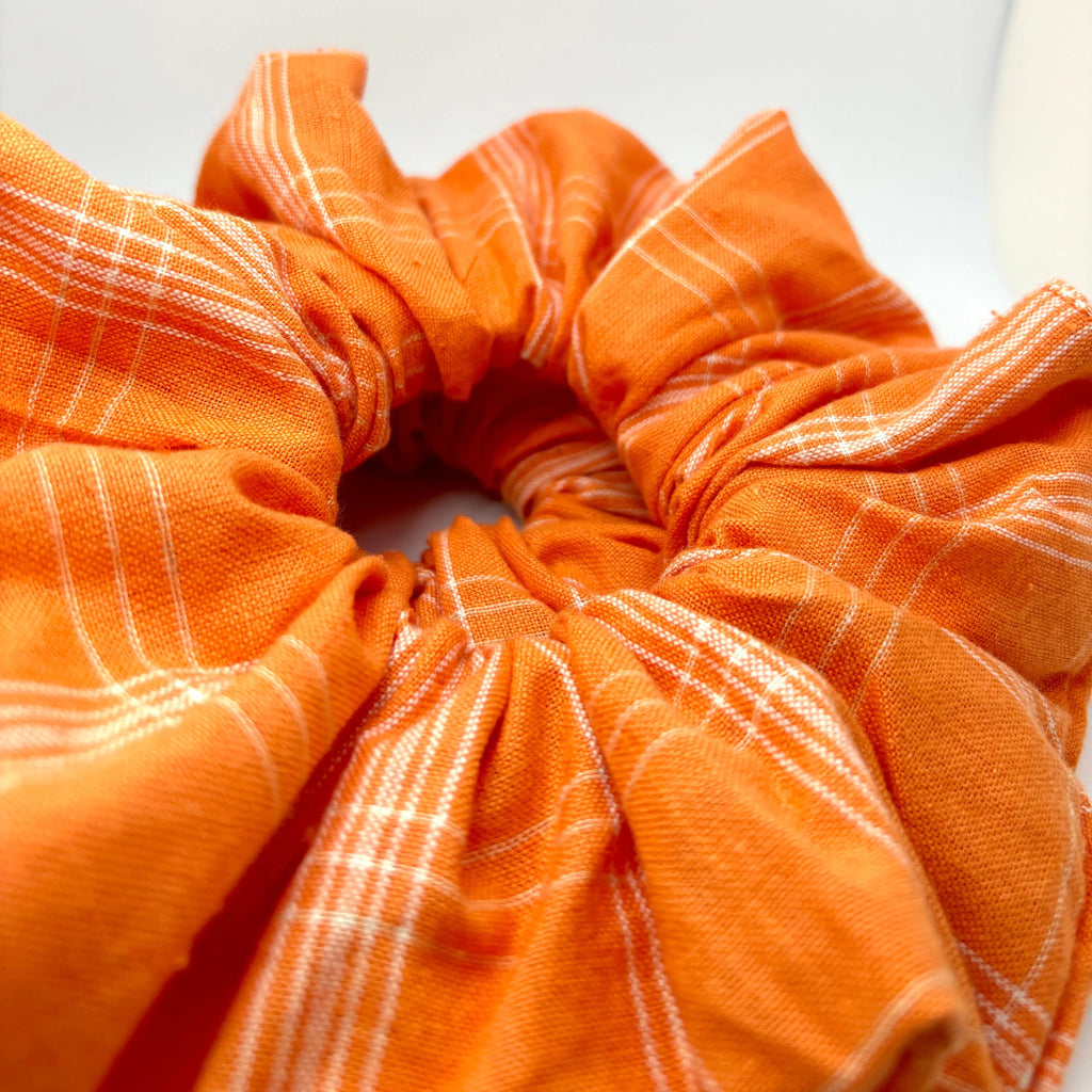 Orange Fall Plaid Scrunchie