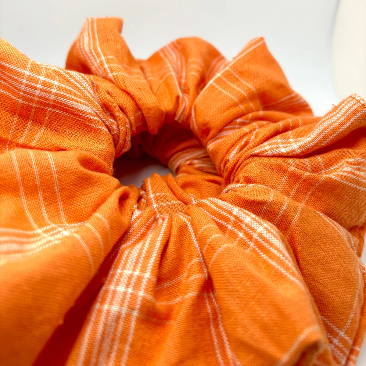 Orange Fall Plaid Scrunchie