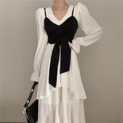 Strapless Dress Set with Waist Detail