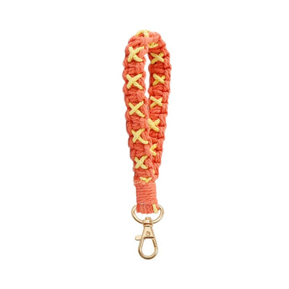 Handwoven Colorful Wristband Keychain for Stress Relief
