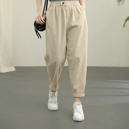 Relaxed Fit Monochrome Cropped Harem Trousers