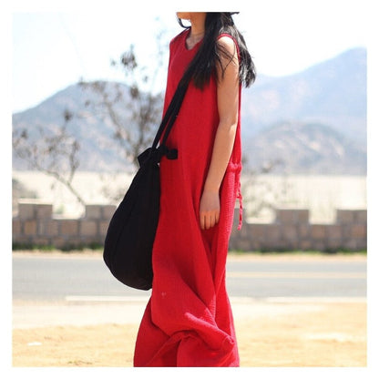 Relaxed Fit Double-Layered Solid Color Dress