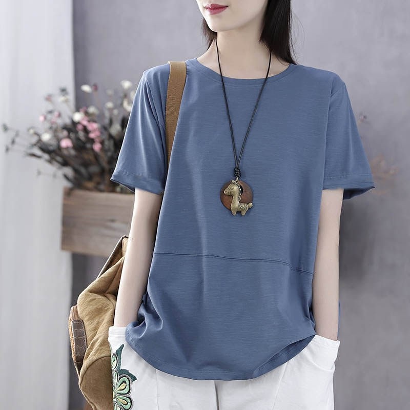 Solid Color Plus Size T-Shirt