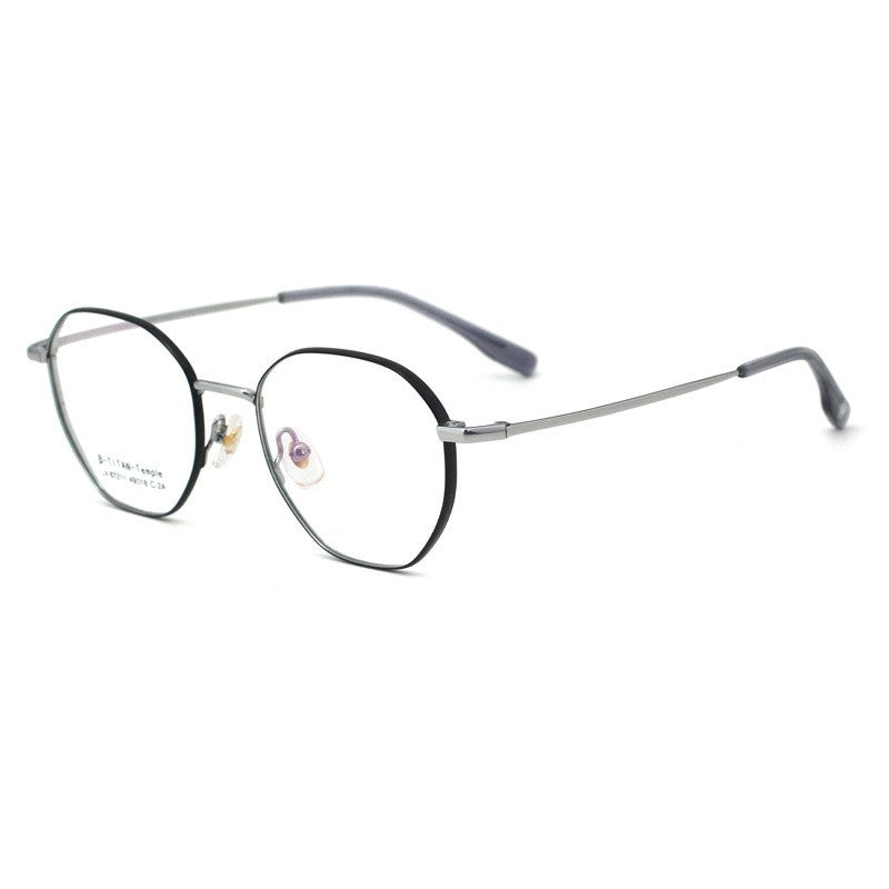Fashion Half Titanium Square Eyeglass Frame Makeup Glasses