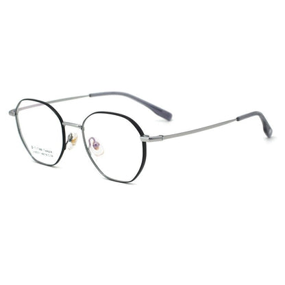 Fashion Half Titanium Square Eyeglass Frame Makeup Glasses
