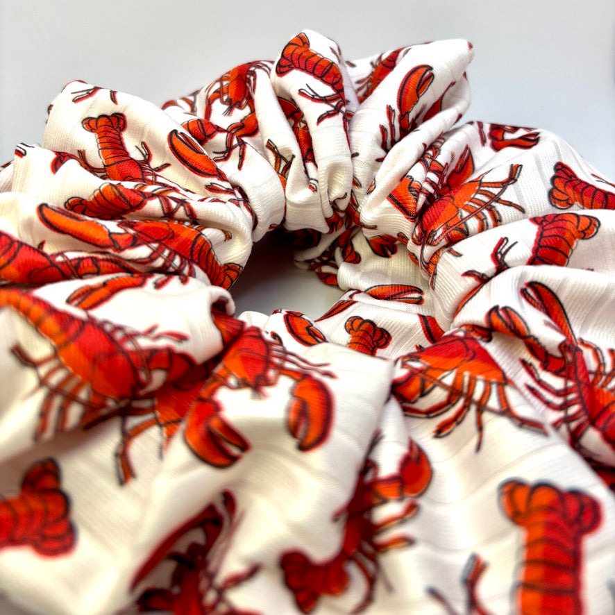 Lobster Summer Ribbed Scrunchie
