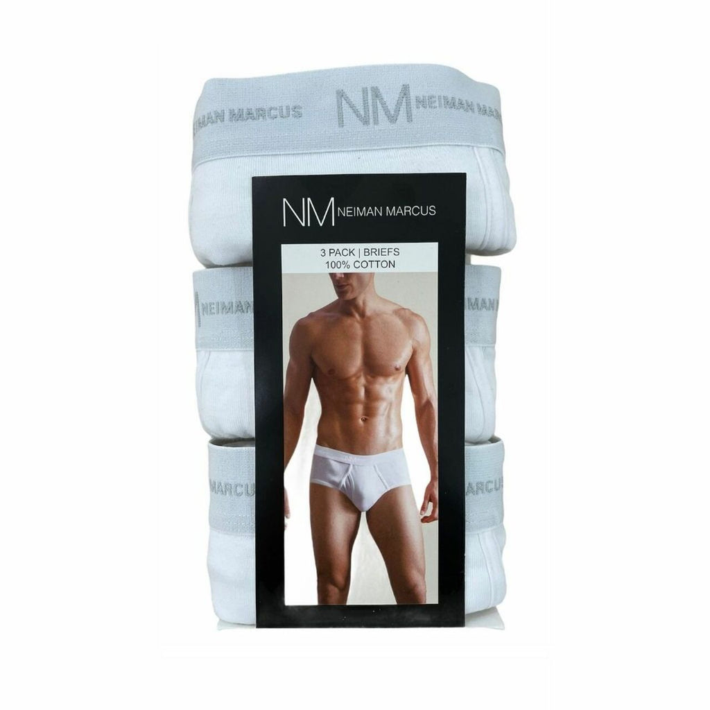 3-Pack Neiman Marcus Tagless 100% Cotton Men's Briefs Underwear