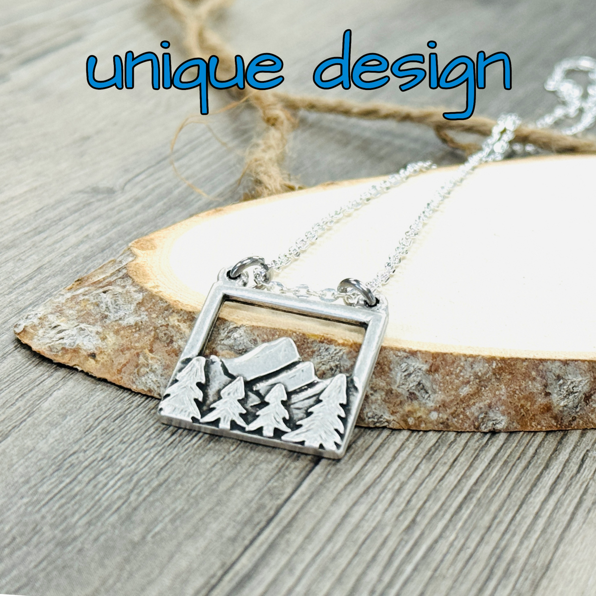 Mountain Range Forest Nature Necklace Bohemian Jewelry