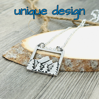 Mountain Range Forest Nature Necklace Bohemian Jewelry