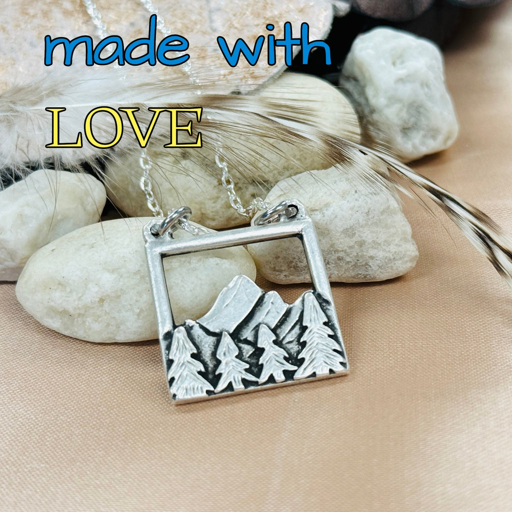 Mountain Range Forest Nature Necklace Bohemian Jewelry