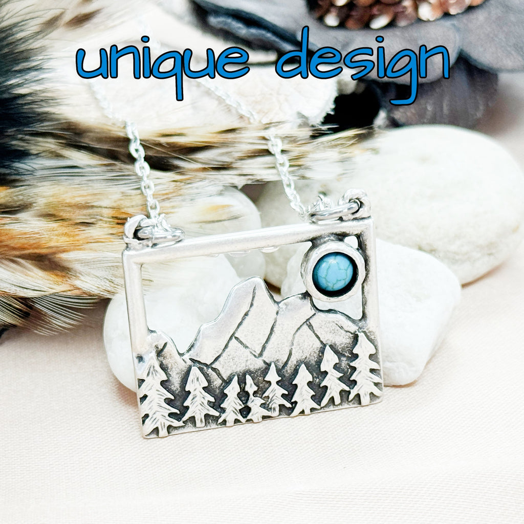 Turquoise Mountain Necklace Bohemian Western Nature Inspired Jewelry