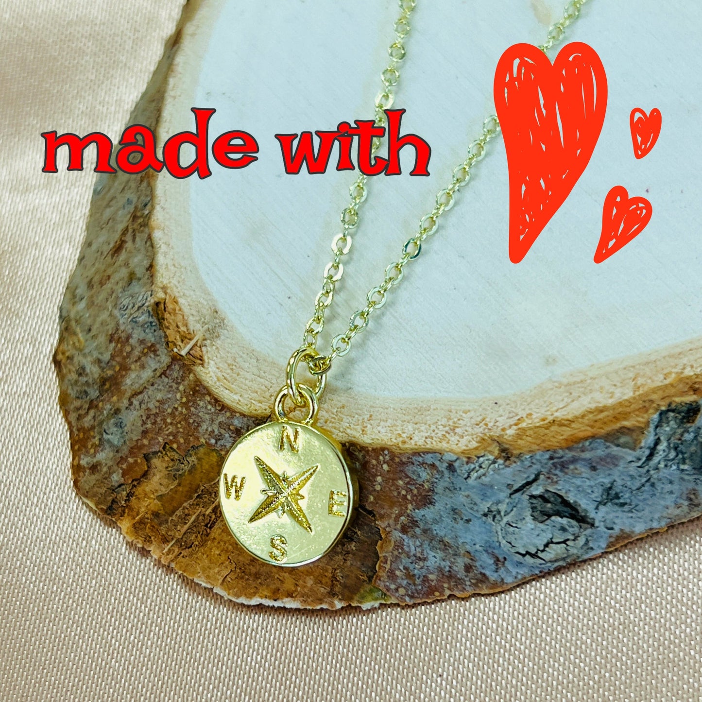 Dainty Gold Compass Necklace Symbolic Direction Jewelry