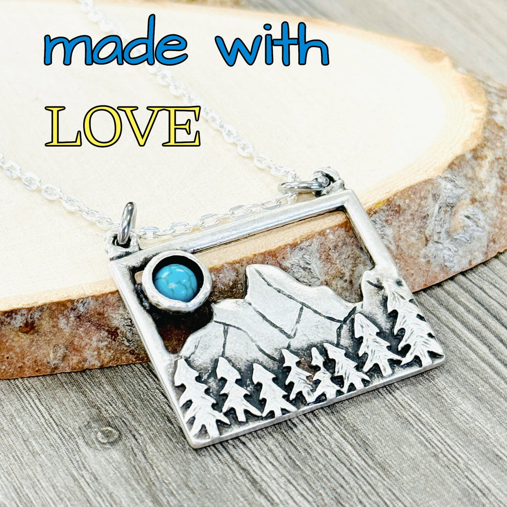 Turquoise Mountain Necklace Bohemian Western Nature Inspired Jewelry