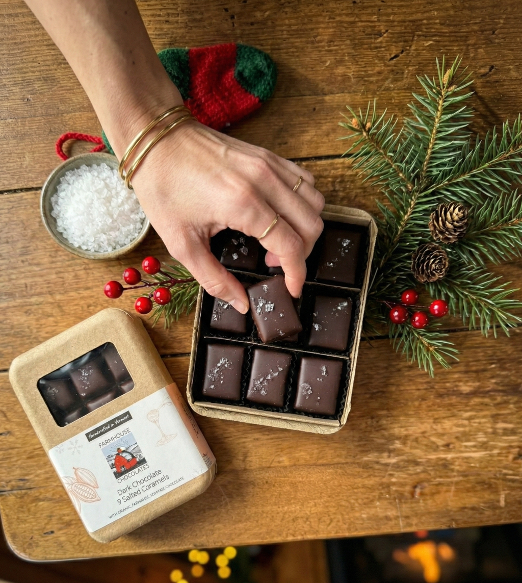 9 Piece Dark Chocolate Covered Salted Caramels