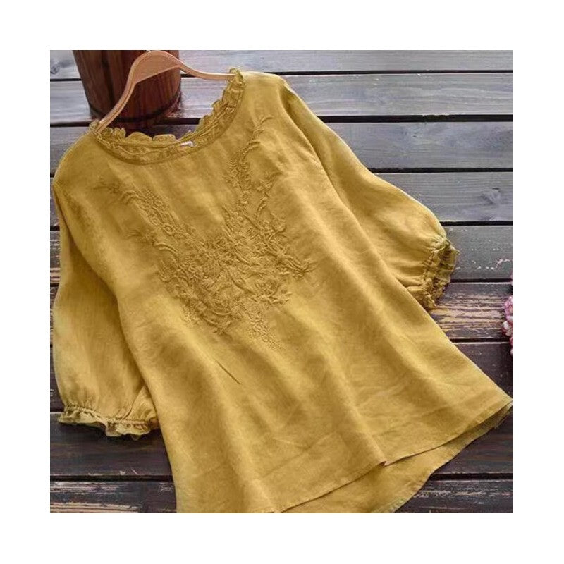 Breathable Loose Fit Embroidered T-Shirt