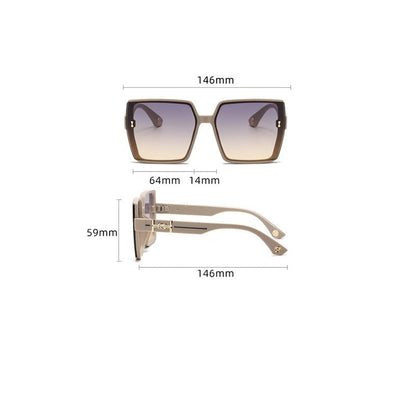 Fashion Large Square Frame UV400 Sun Protection Polarized Sunglasses