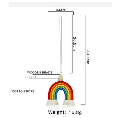 Colorful Handmade Crocheted Rainbow Car Hanging Decorations