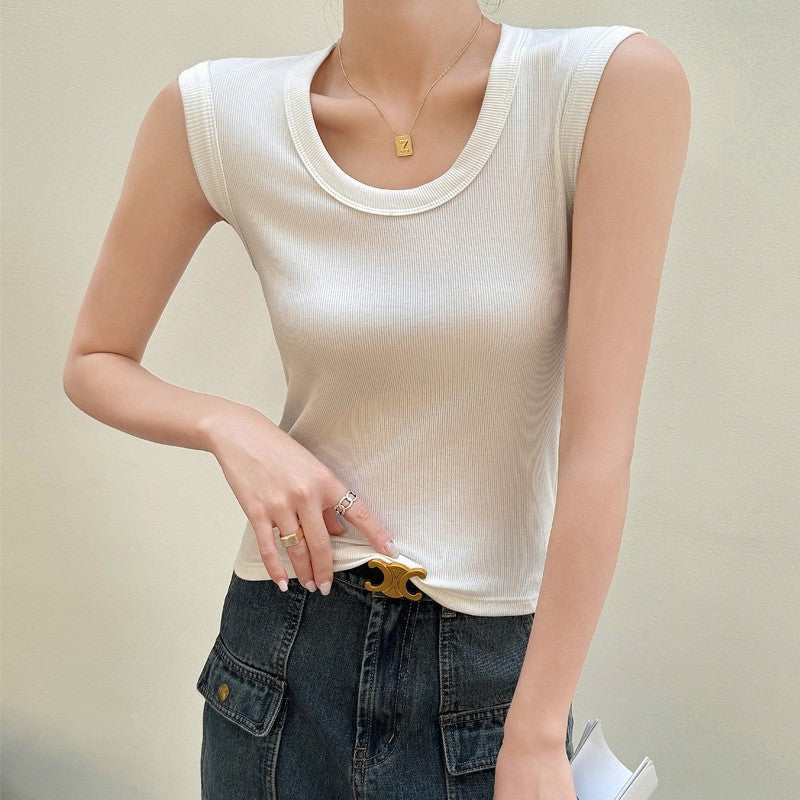 Solid Color Sleeveless Tee