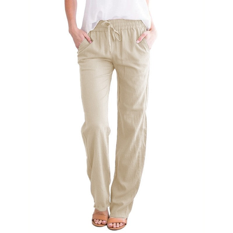 Relaxed Wide-Leg Pants with Adjustable Drawstring - Casual and Comfortable