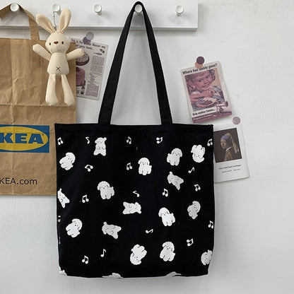 Literary Canvas Bag with Large Capacity and Single Shoulder Design