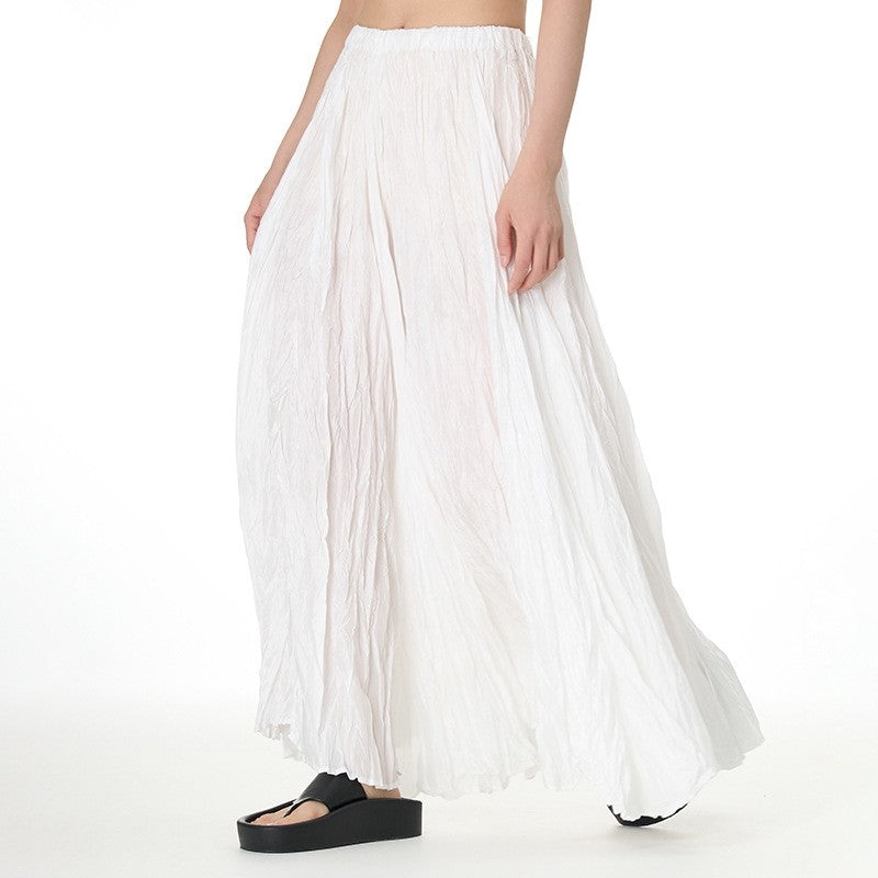 Solid Color Draped Ruched Skirt