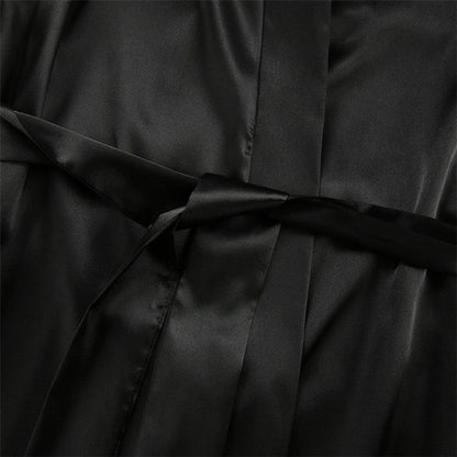 Feathered Silk Nightgown for Women - Long and Loose-Fitting