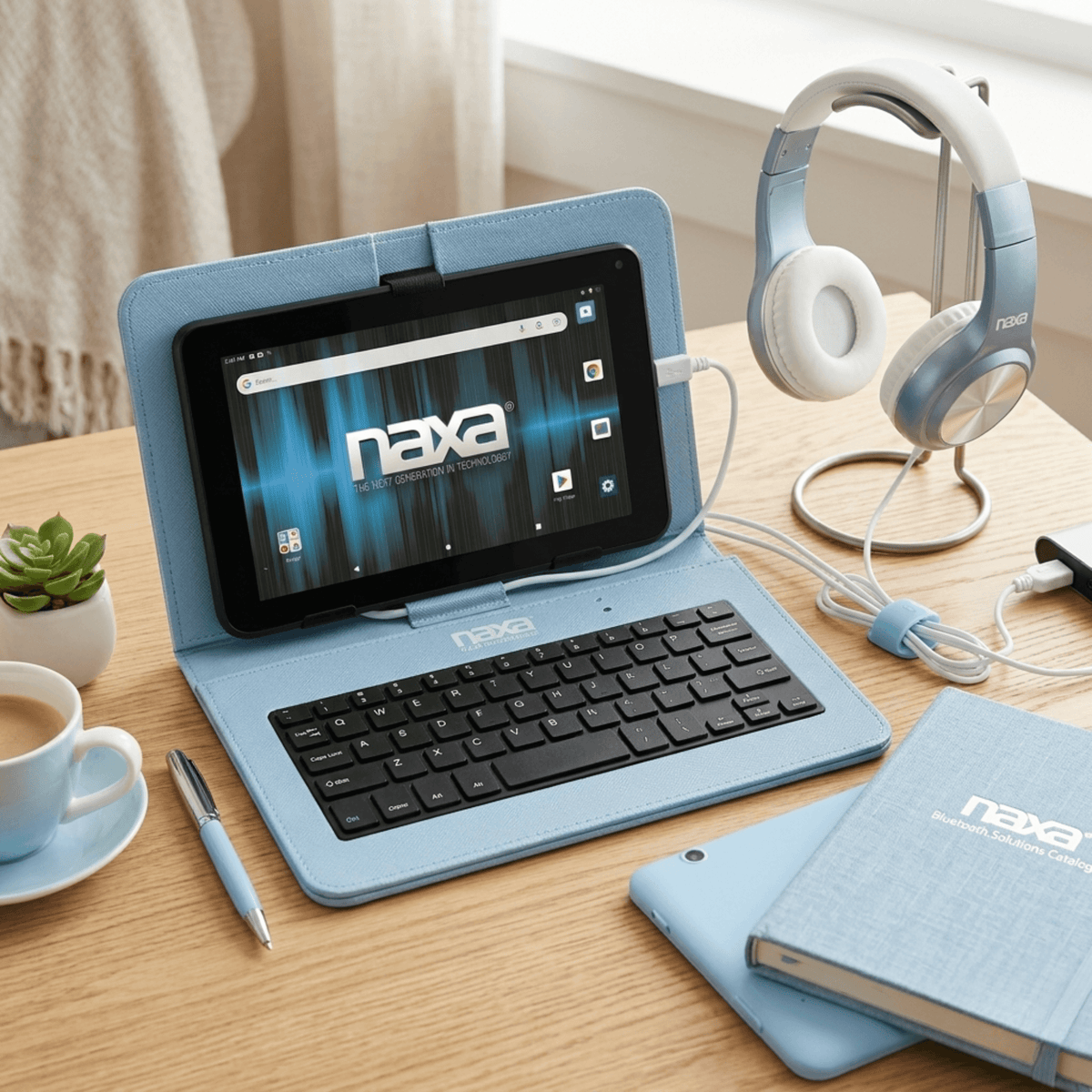 Naxa 10.1" Core Android 11 Tablet Kit Blue - Refurbished