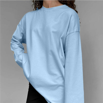 Relaxed Fit Solid Long Sleeve Tee