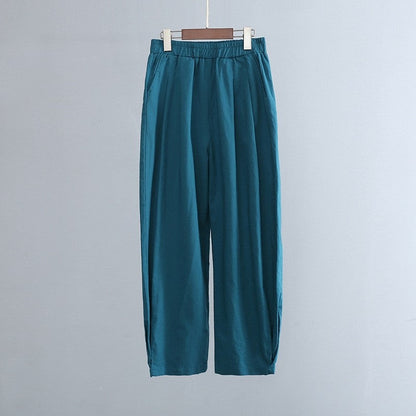 Relaxed Fit Monochrome Lantern Trousers for Versatile Styling