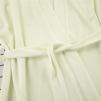 Waffle Knit Grid Shorts and Short Sleeve Pajama Set