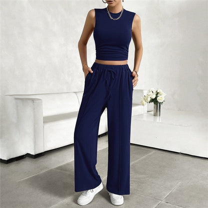 Sleek Sleeveless Top and Long Pant Set