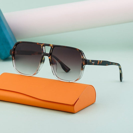 Retro Large Full Square Frame UV400 UV Protection Outdoor Sunglasses