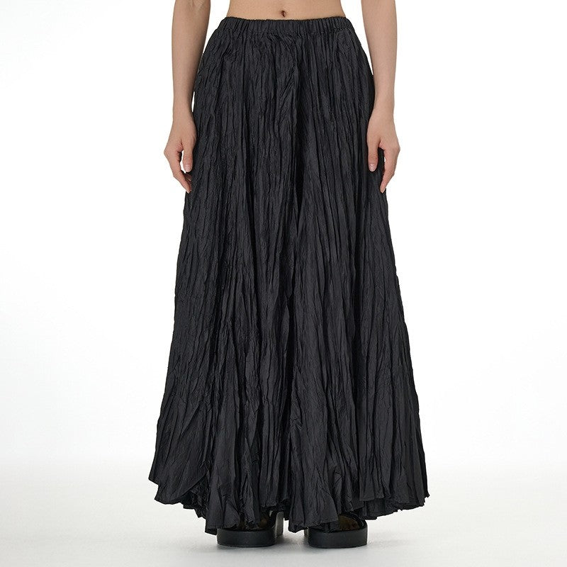 Solid Color Draped Ruched Skirt