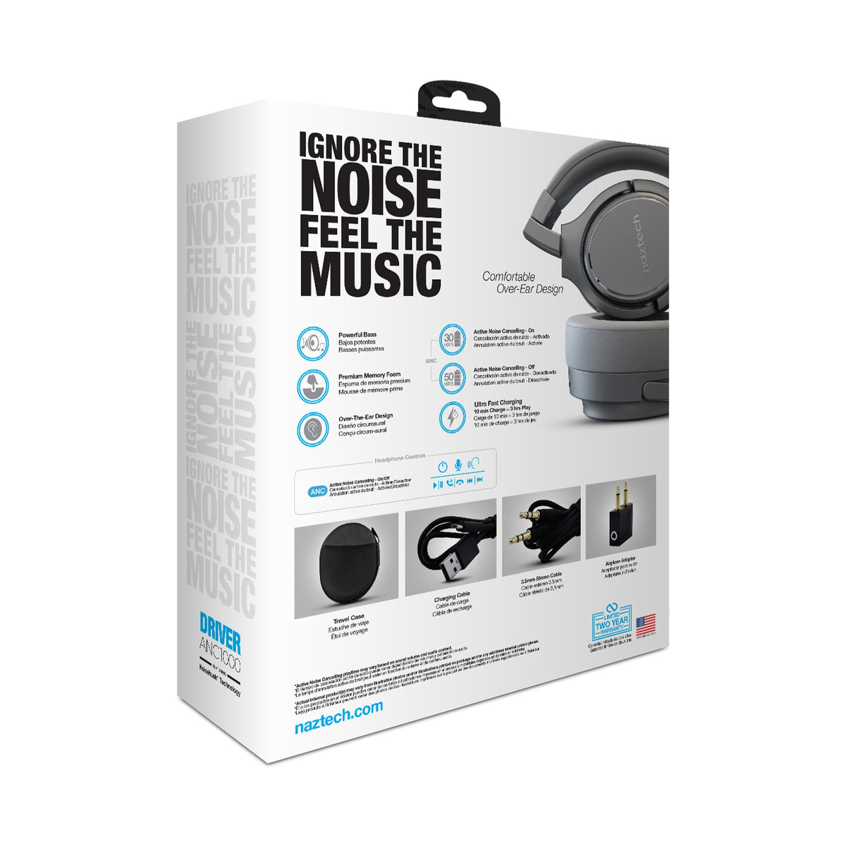 Naztech Driver ANC1000 Wireless Headphones