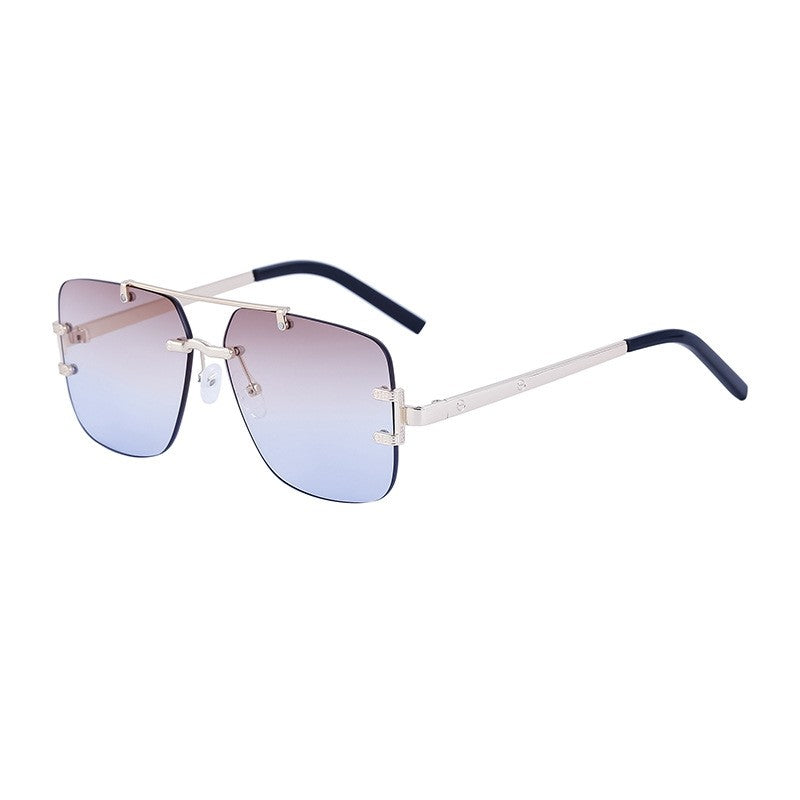 Stylish Rimless Metal Beam Sunglasses For Men