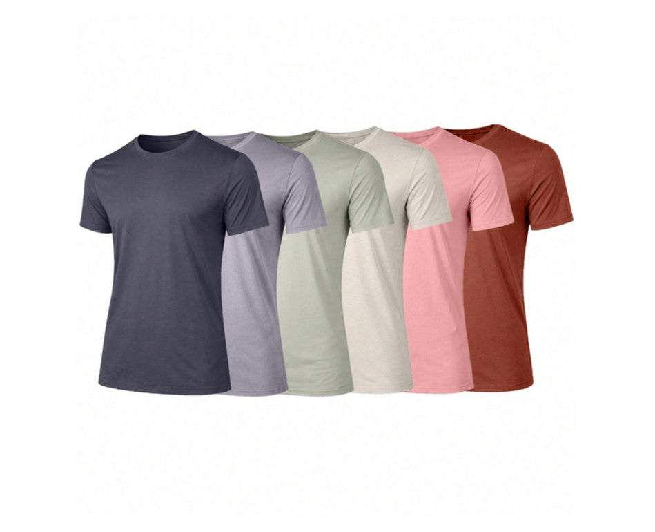 5-Pack Men’s Short Sleeve Fashion Stretch Rayon Tees (M-3XL) 5-Pack Assorted